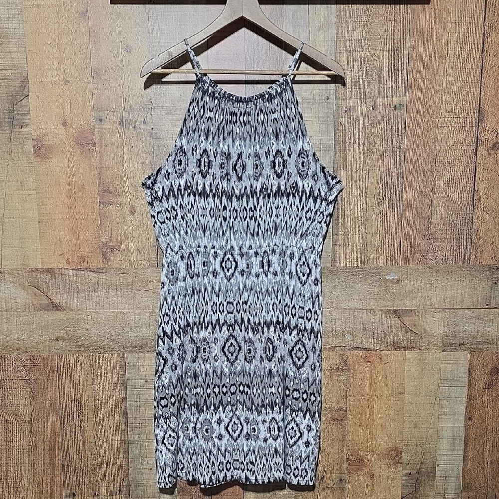 EUC Lane Bryant Black and White Geometric Mini Dress - Picture 5 of 8